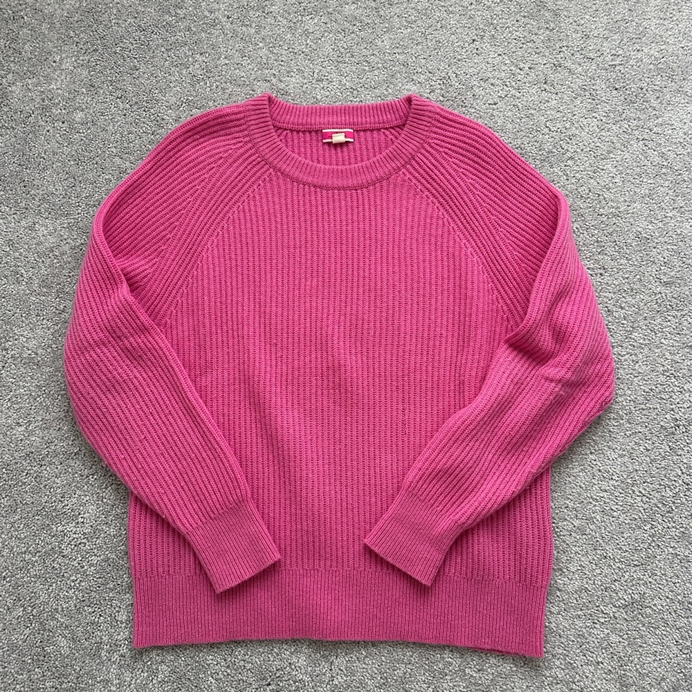 J. Crew Ribbed Cashmere Oversized Crewneck Sweater